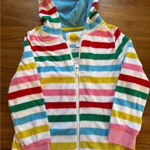 Pristine Mini Boden Striped Terry Cloth Hoodie
